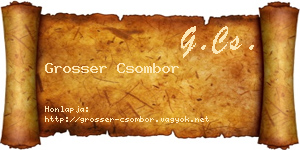 Grosser Csombor névjegykártya